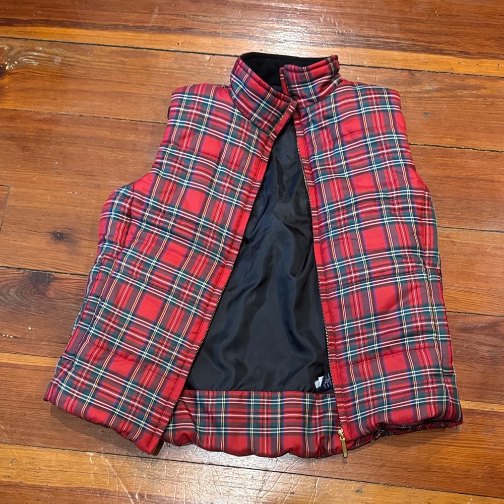 Chaps Red and Black Plaid Vest